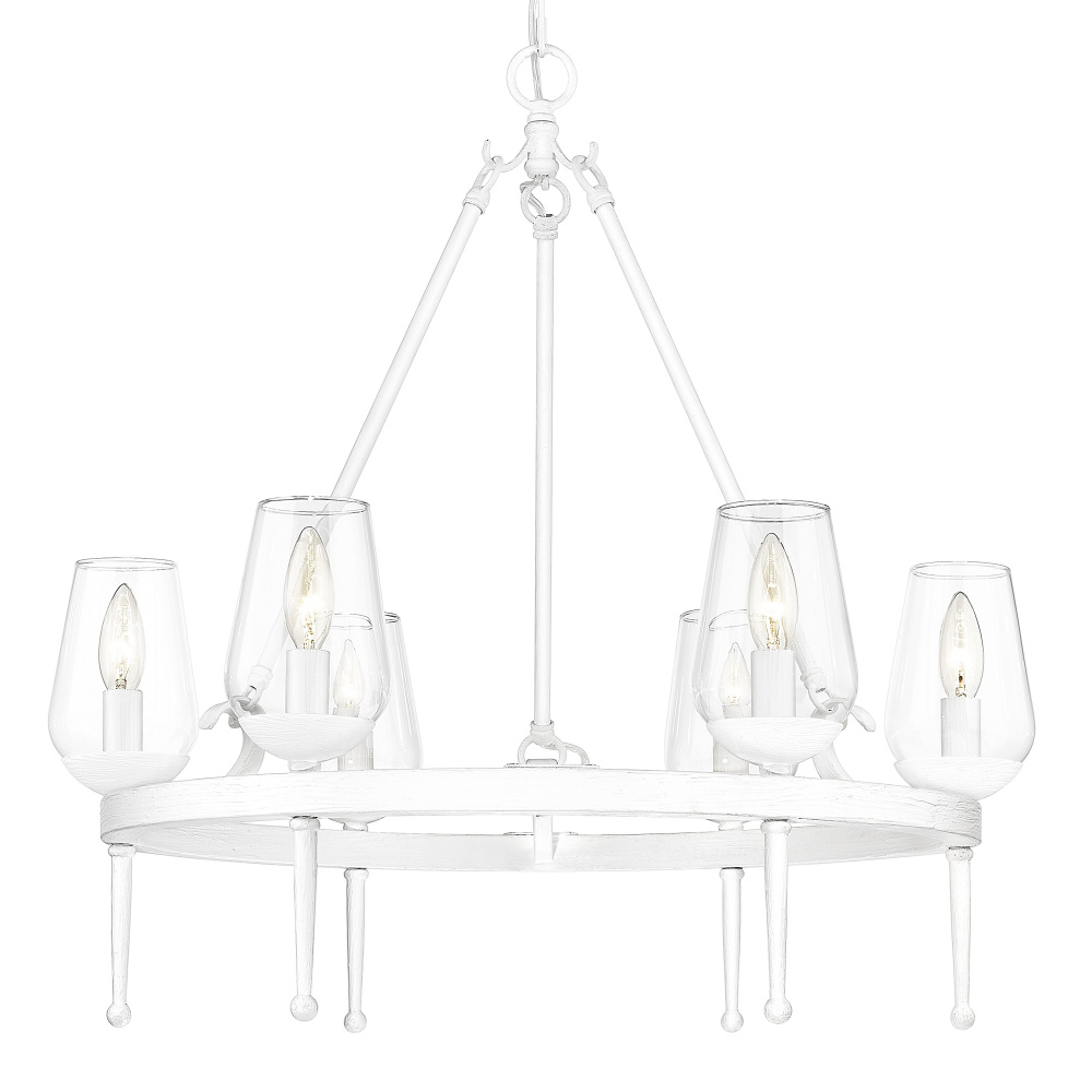 Golden Lighting Regent 6-light Chandelier in Textured White Plaster